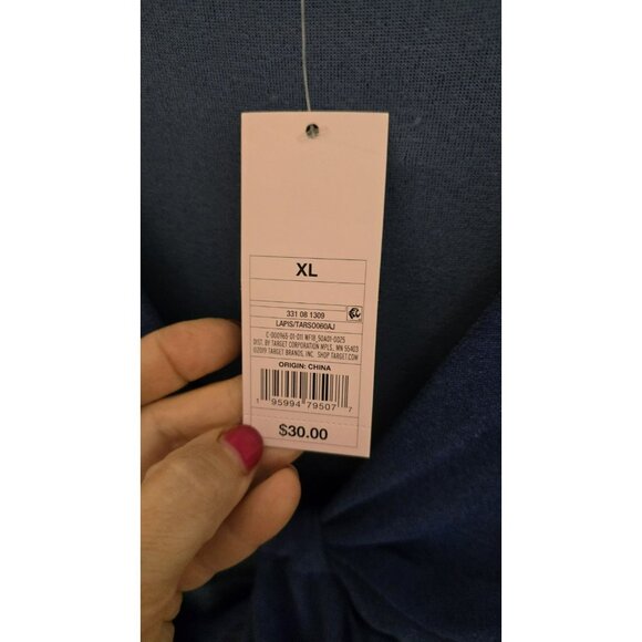 Wild Fable Mini Dress Metallic Bodycon Long Sleeve Cutout Stretch Blue XL NWTD - Picture 4 of 10